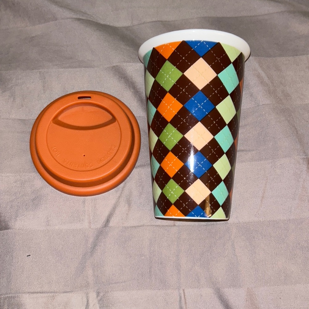 Porcelain Travel Coffee Tumbler with silicone Lid